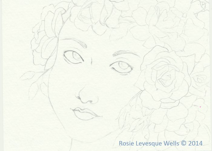 He Put Watercolored Roses in her Hair by Rosie Wells